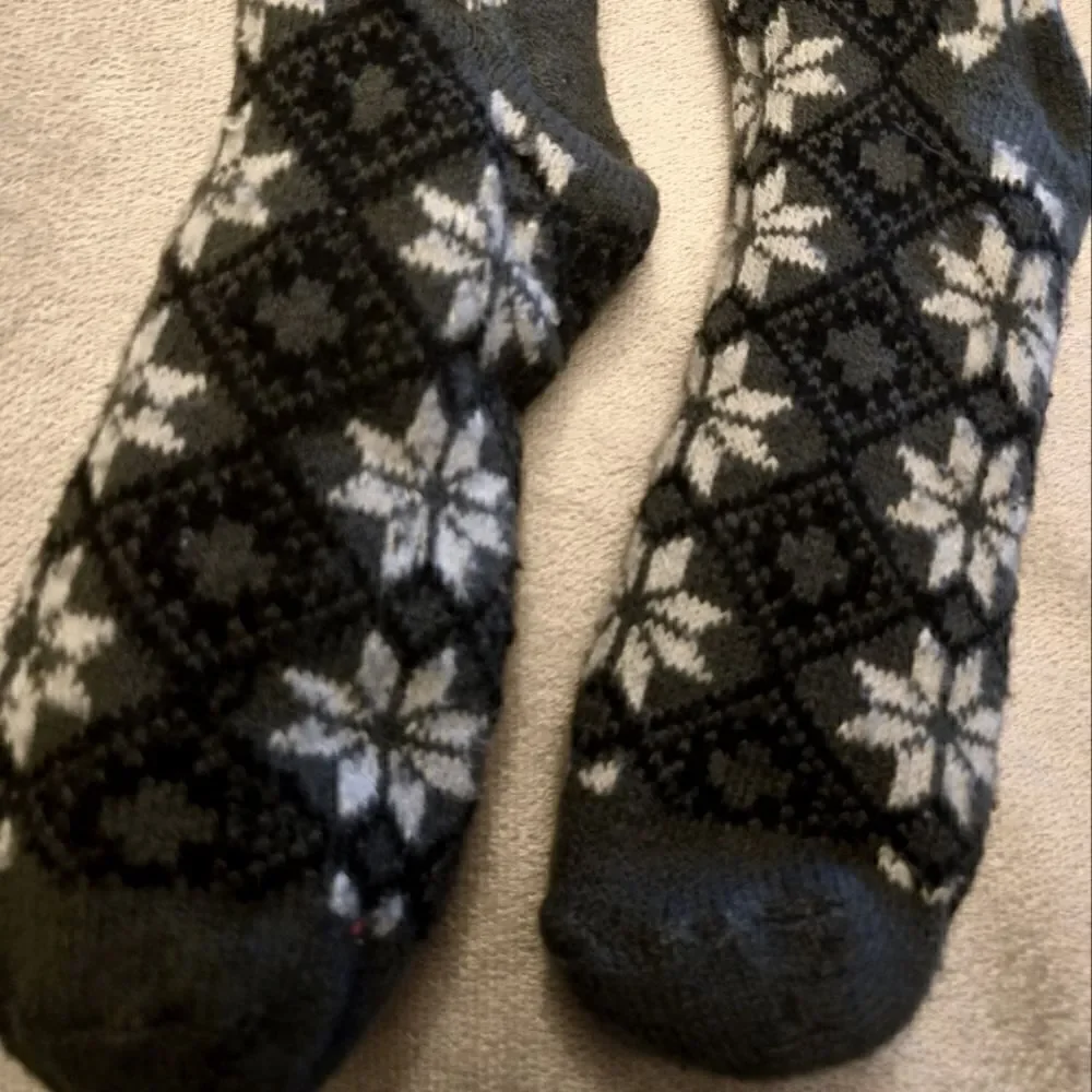 Fairisle Star Fuzzy Fleece Slipper/Socks